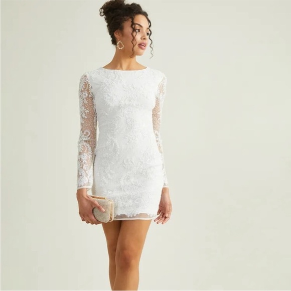 Altar'd State White Blake beaded dress in size Medium